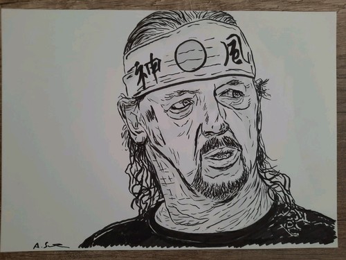 Terry funk originalzeichnung - funk,